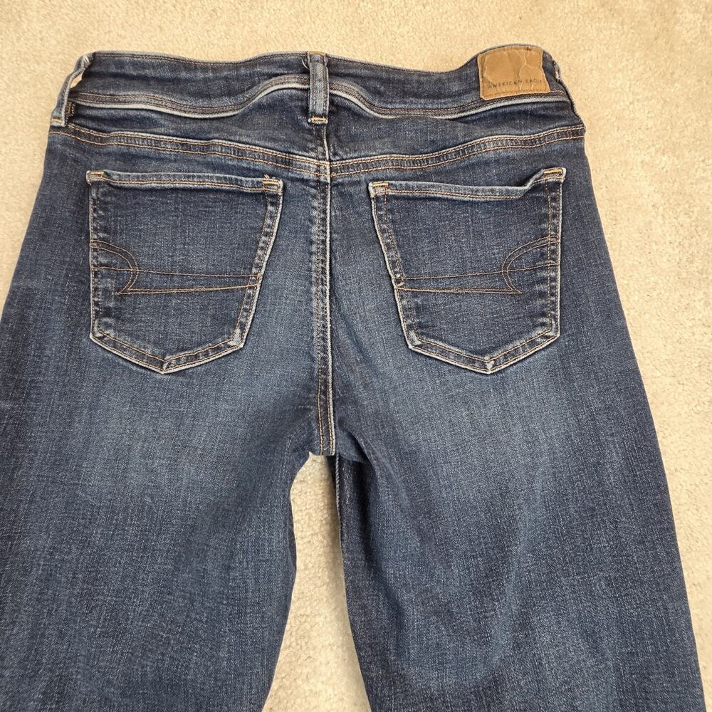 American Eagle AEO Kick Boot Jeans Womens 8 Medium Wash Mid Rise Stretch Denim - Picture 10 of 11